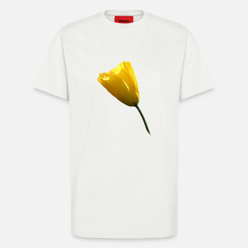 gelber Mohn Klatschmohn Mohnblume - T-Shirt - made by SPREAD - OFF WHITE