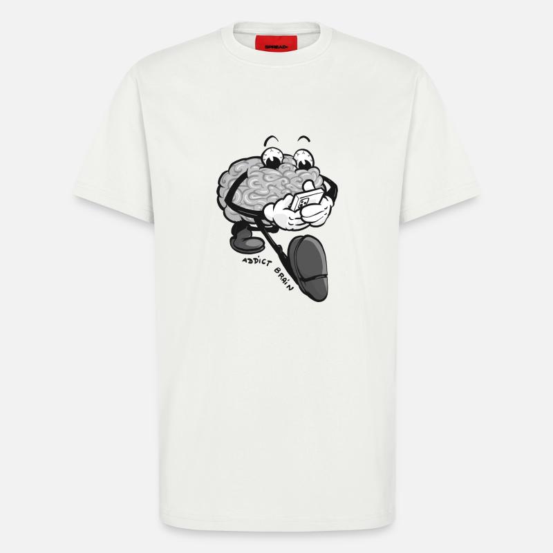 Brain Addict - grey version - T-Shirt - made by SPREAD - OFF WHITE