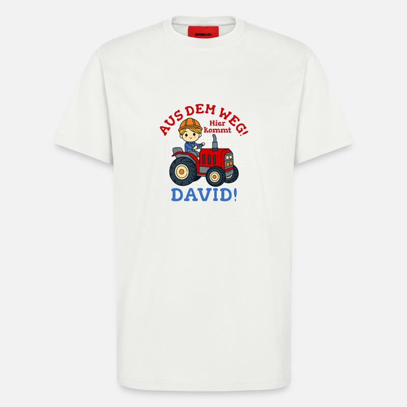David Name Tractor - T-Shirt - made by SPREAD - OFF WHITE