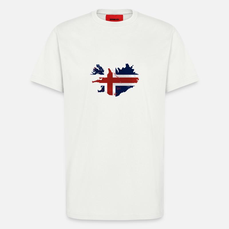 Iceland Flag Map - T-Shirt - made by SPREAD - OFF WHITE