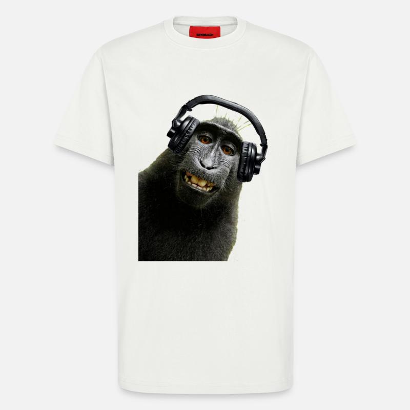 Hemd Monkey Music von Custom - T-Shirt - made by SPREAD - OFF WHITE