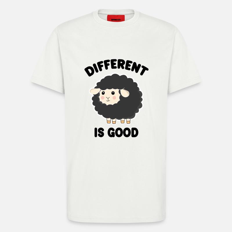Different is Good Black Sheep - T-Shirt - made by SPREAD - OFF WHITE