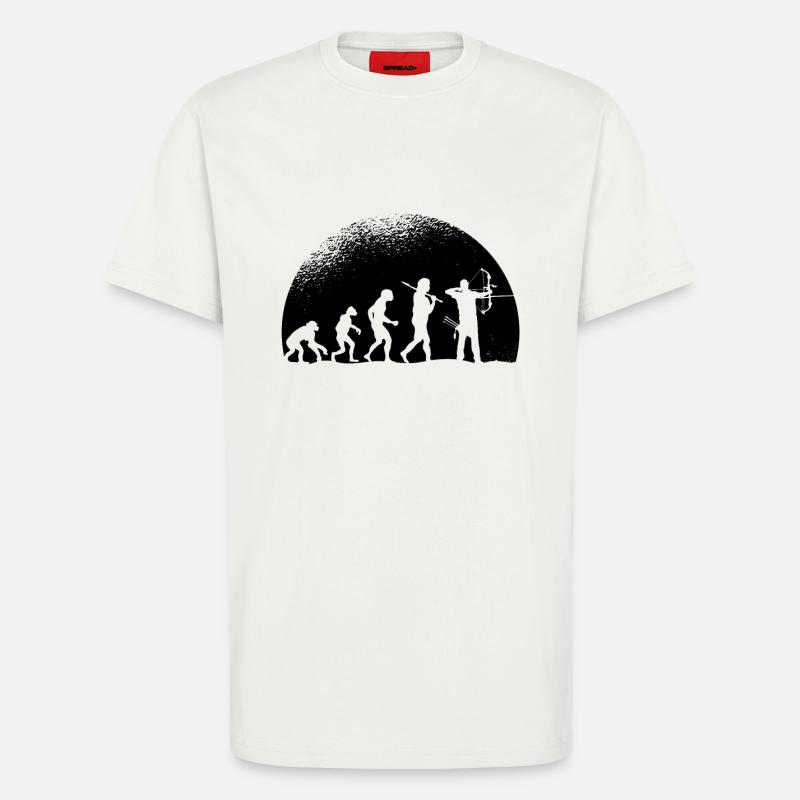 Evolution Tir à l’arc - T-shirt bio décontracté fabriqué en UE - OFF WHITE