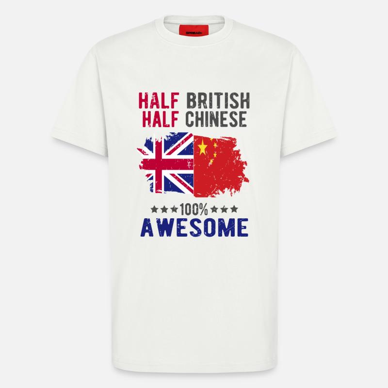 Halb Brite Halb Chinese - T-Shirt - made by SPREAD - OFF WHITE
