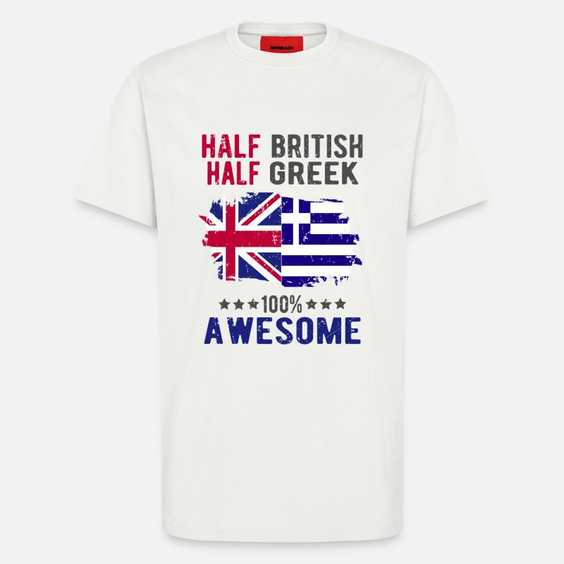Halb Brite Halb Grieche - T-Shirt - made by SPREAD - OFF WHITE