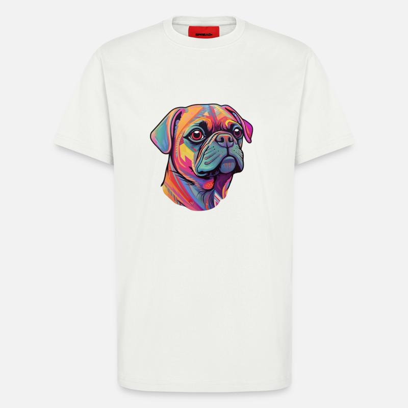Mops Kopf - T-Shirt - made by SPREAD - OFF WHITE