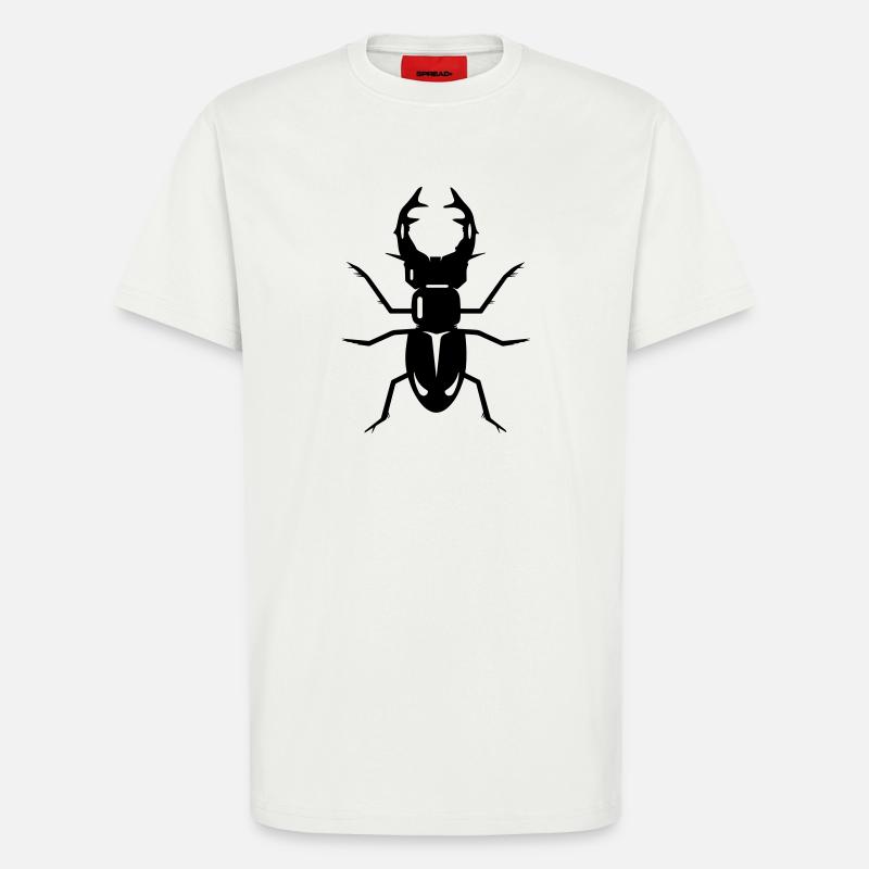 stilisierter Hirschkäfer mit prächtigen Geweih - T-Shirt - made by SPREAD - OFF WHITE