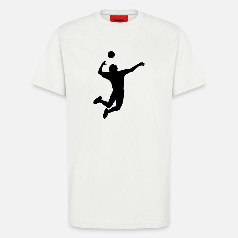 Volleyball gesprungen Schlag oder Service - T-Shirt - made by SPREAD - OFF WHITE