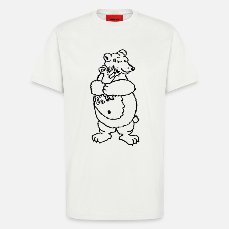 Mouse Bear Hug Love Mouse Bear - T-Shirt - made by SPREAD - OFF WHITE