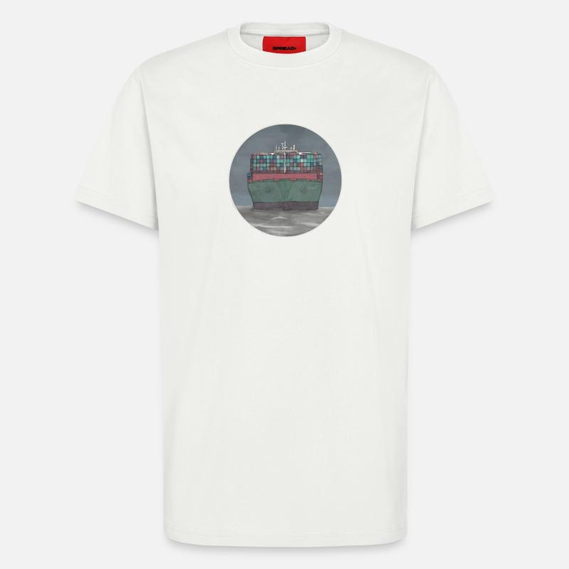 container ship - T-Shirt - made by SPREAD - OFF WHITE