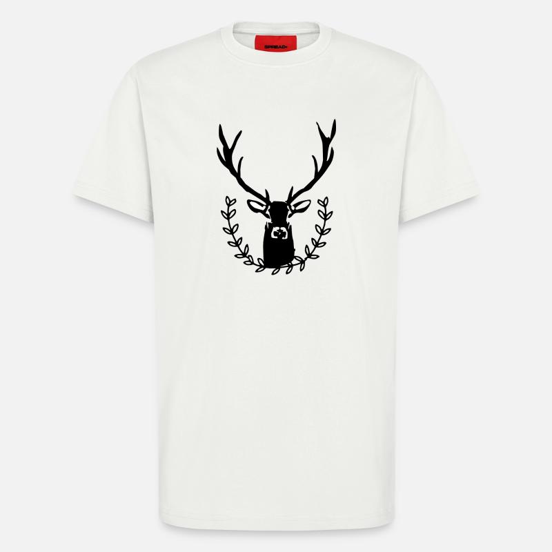 Hirsch mit Lorbeerkranz - T-Shirt - made by SPREAD - OFF WHITE