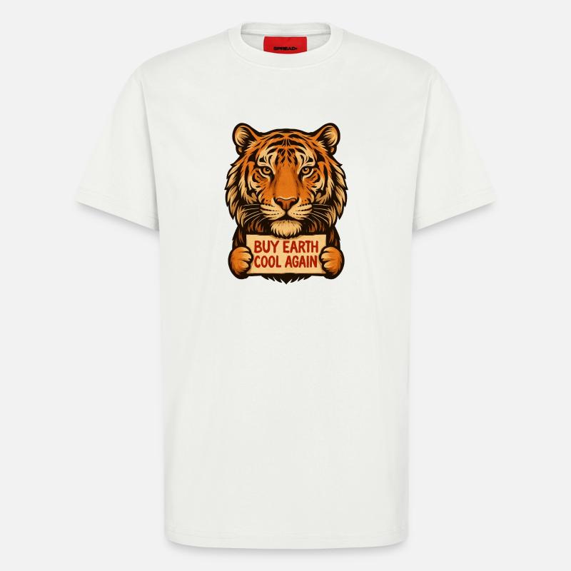 Tiger sagt: Make Eath Cool Again - T-Shirt - made by SPREAD - OFF WHITE