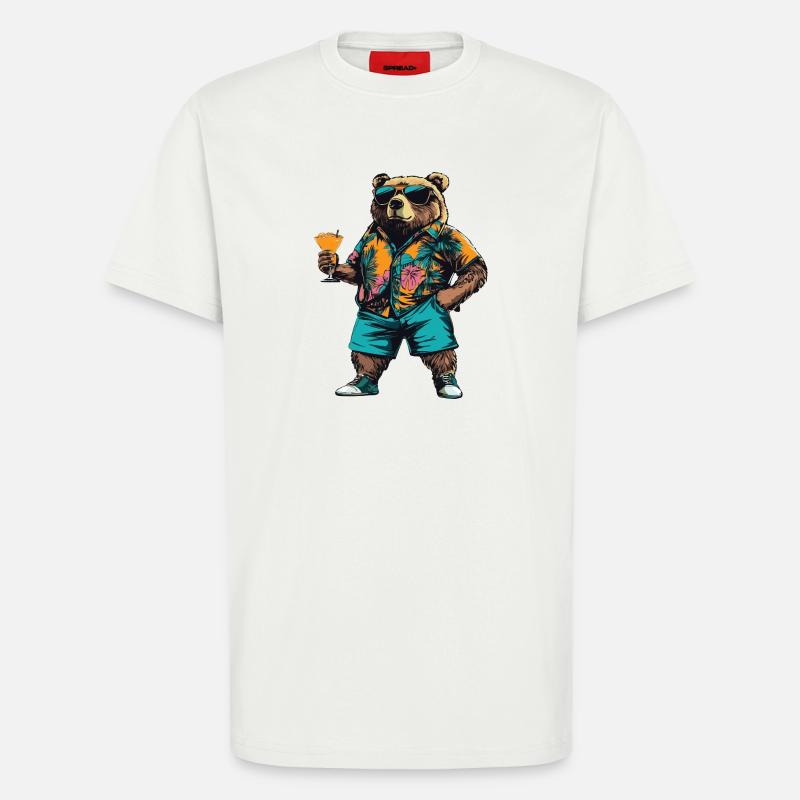 Bär Comic Sommer - T-Shirt - made by SPREAD - OFF WHITE
