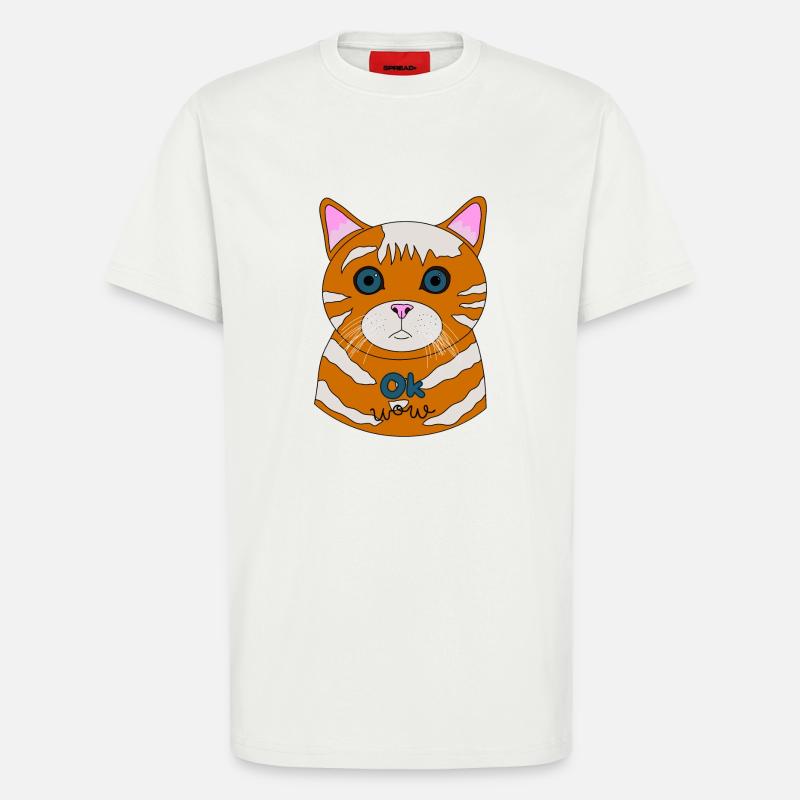 Erstaunte Katze Ok Wow - T-Shirt - made by SPREAD - OFF WHITE