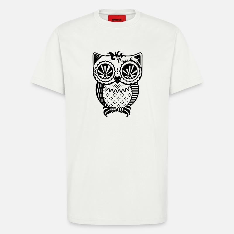 Patchwork owl - T-Shirt - made by SPREAD - OFF WHITE