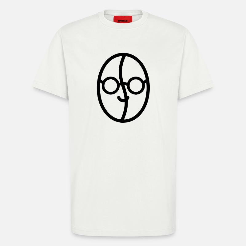 Kaffee-Liebe: Kaffeebohne mit Brille - T-Shirt - made by SPREAD - OFF WHITE