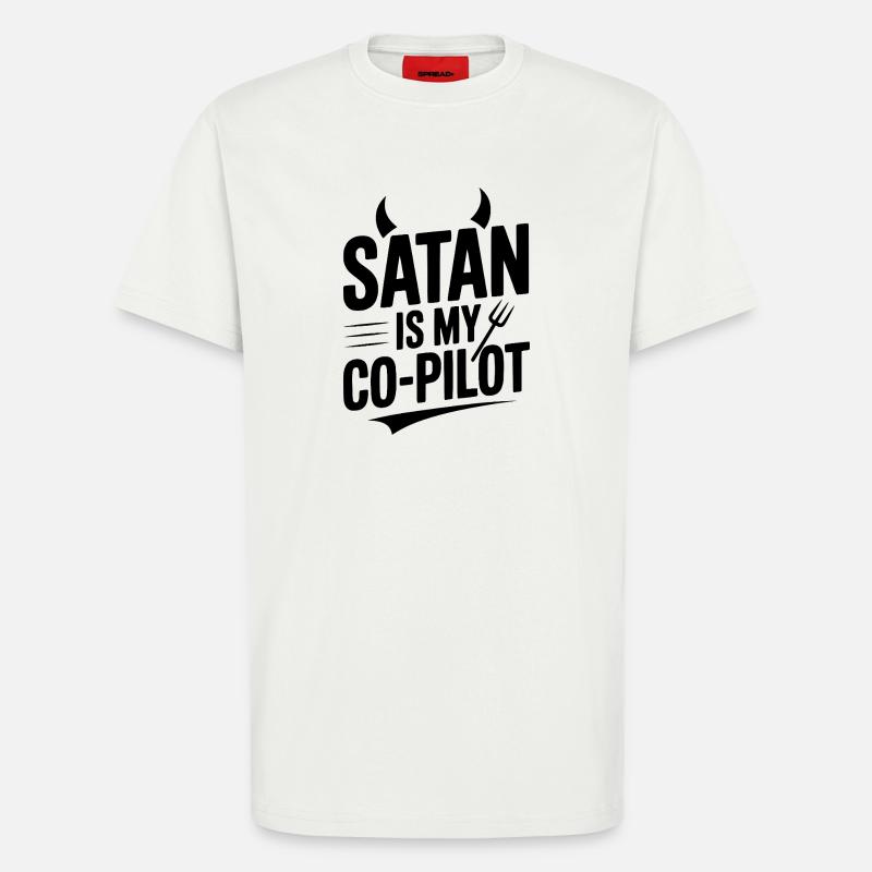 Satan Is My Co-Pilot - T-Shirt - made by SPREAD - OFF WHITE