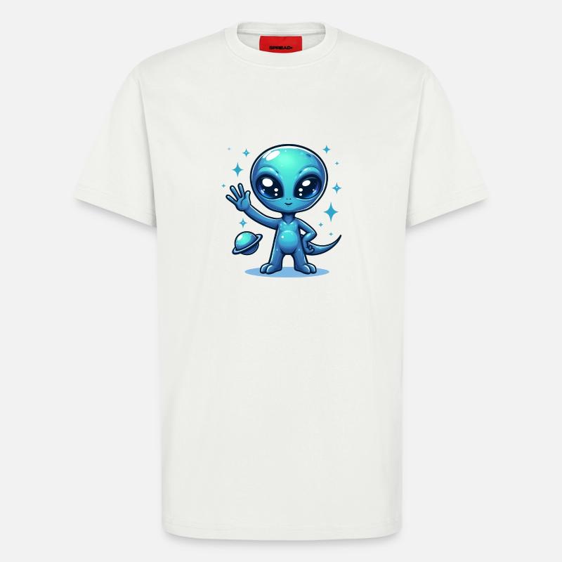 Alien mit Peace-Zeichen - T-Shirt - made by SPREAD - OFF WHITE