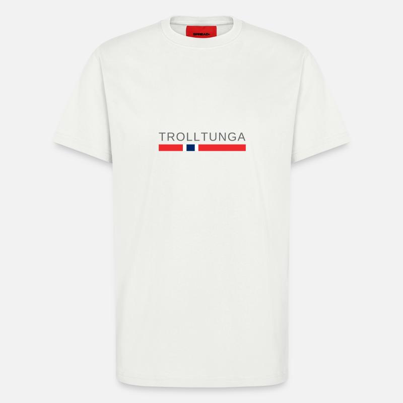 Trolltunga Norvège - T-shirt bio décontracté fabriqué en UE - OFF WHITE