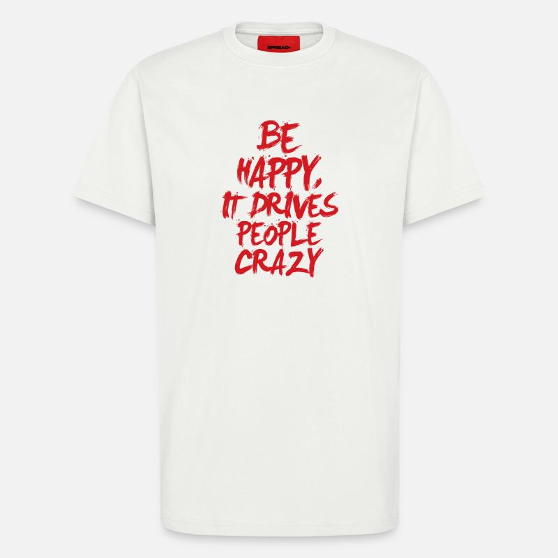Sois heureux - T-shirt bio décontracté fabriqué en UE - OFF WHITE