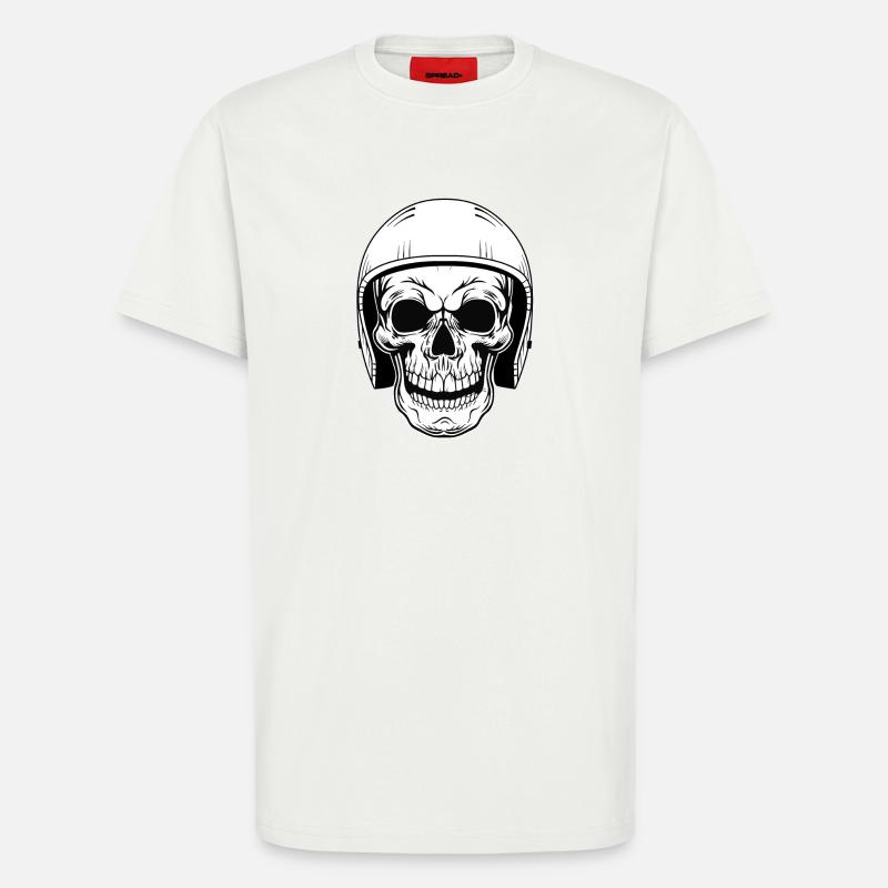 BIKER SKULL - T-Shirt - made by SPREAD - OFF WHITE