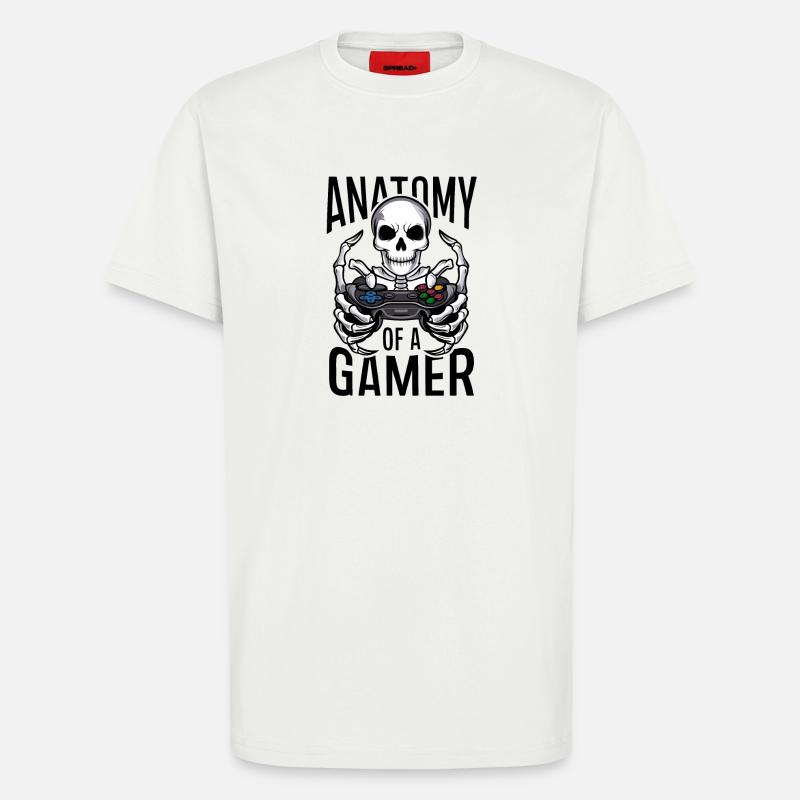 Gamer Skeleton mit Gamecontroller - T-Shirt - made by SPREAD - OFF WHITE