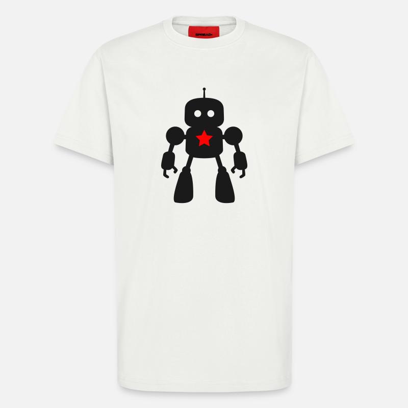 Roboter mit Stern KI Sci-Fi Nerd - T-Shirt - made by SPREAD - OFF WHITE