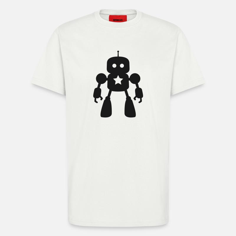 Roboter mit Stern KI Sci-Fi Nerd - T-Shirt - made by SPREAD - OFF WHITE