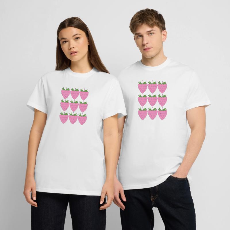 Raspberry Grid Pattern T-Shirt - made by SPREAD