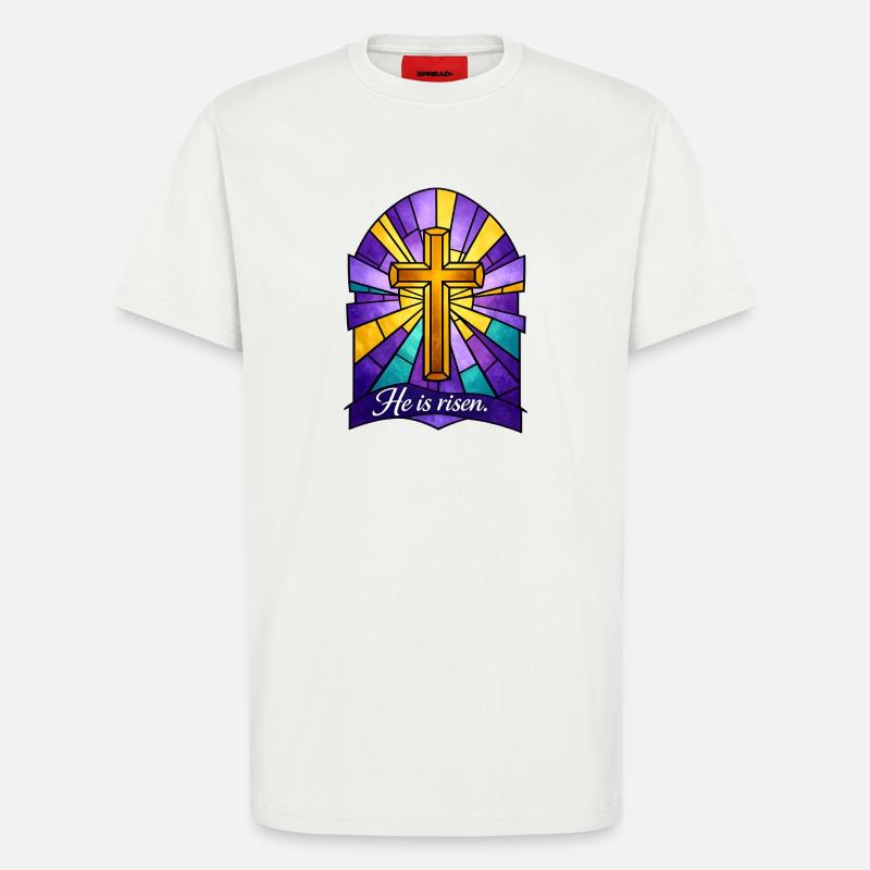 He is Risen Cross Easter - T-Shirt - made by SPREAD - OFF WHITE