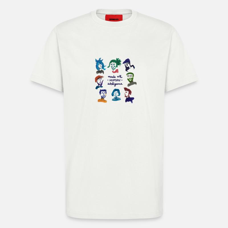 Bunte Köpfe – Menschliche Intelligenz - T-Shirt - made by SPREAD - OFF WHITE