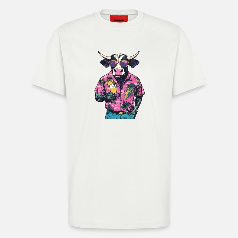 Kuh Comic Sommer - T-Shirt - made by SPREAD - OFF WHITE