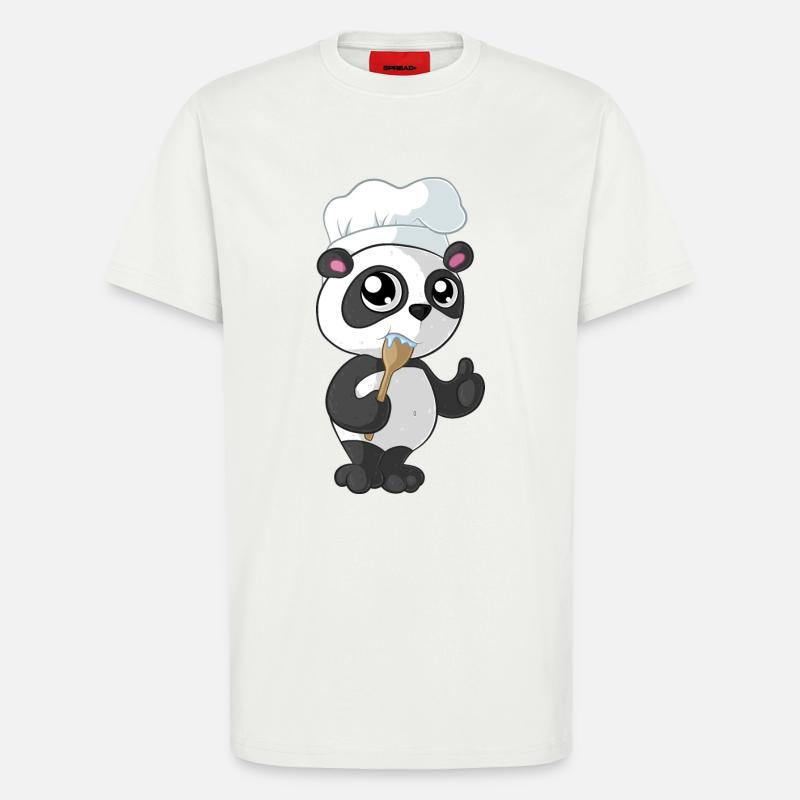 Kochender Comic Panda - T-Shirt - made by SPREAD - OFF WHITE