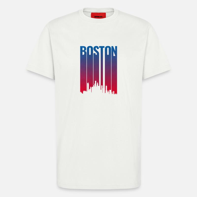 Boston Skyline Gradient Night - T-Shirt - made by SPREAD - OFF WHITE
