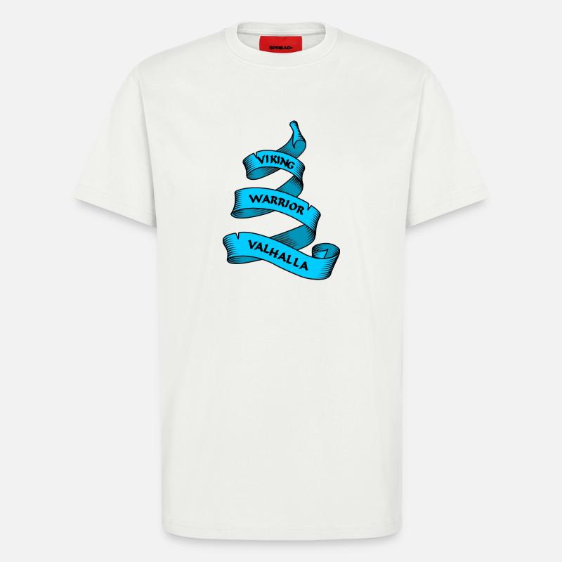 Wikinger Wimpel oder Banner blau - T-Shirt - made by SPREAD - OFF WHITE