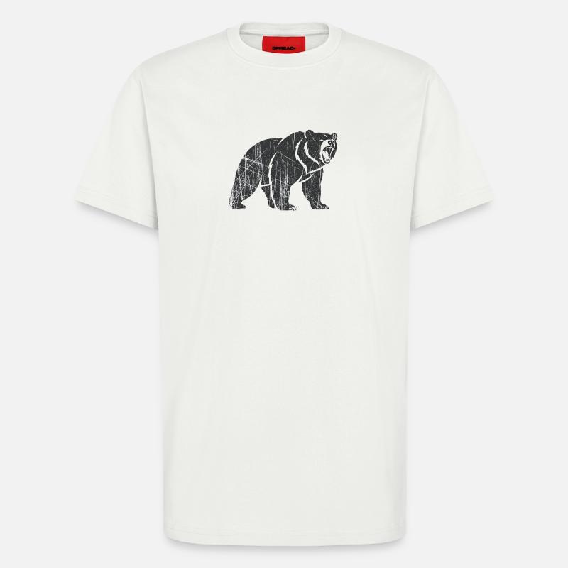 Abstract bear with line patterns - T-Shirt - made by SPREAD - OFF WHITE
