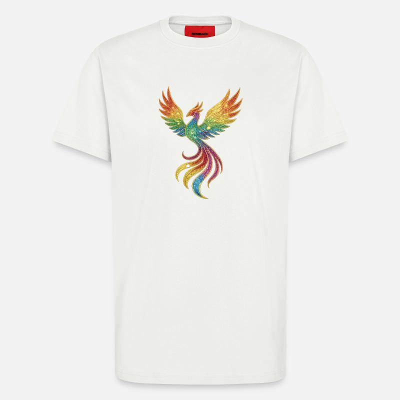 Rainbow Phoenix Spark Splendor - T-Shirt - made by SPREAD - OFF WHITE