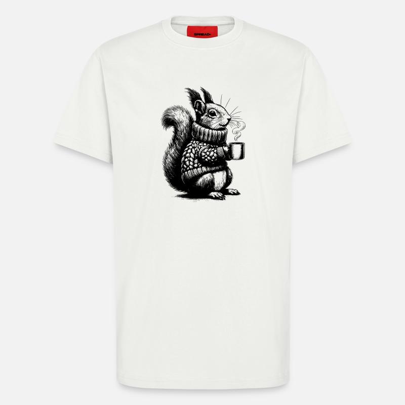Eichhörnchen mit Tee - T-Shirt - made by SPREAD - OFF WHITE