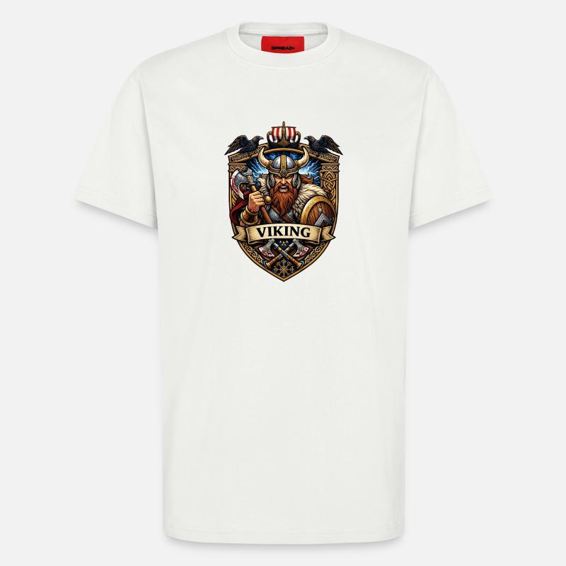 Vikinger Krieger Schildemblem - T-Shirt - made by SPREAD - OFF WHITE