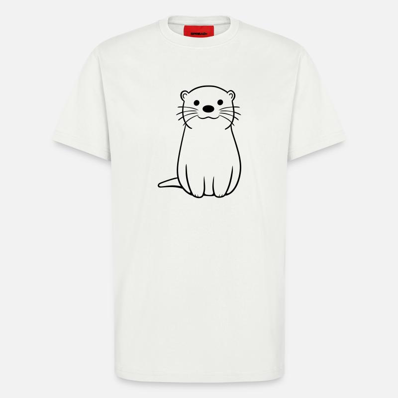 loutre - T-shirt bio décontracté fabriqué en UE - OFF WHITE