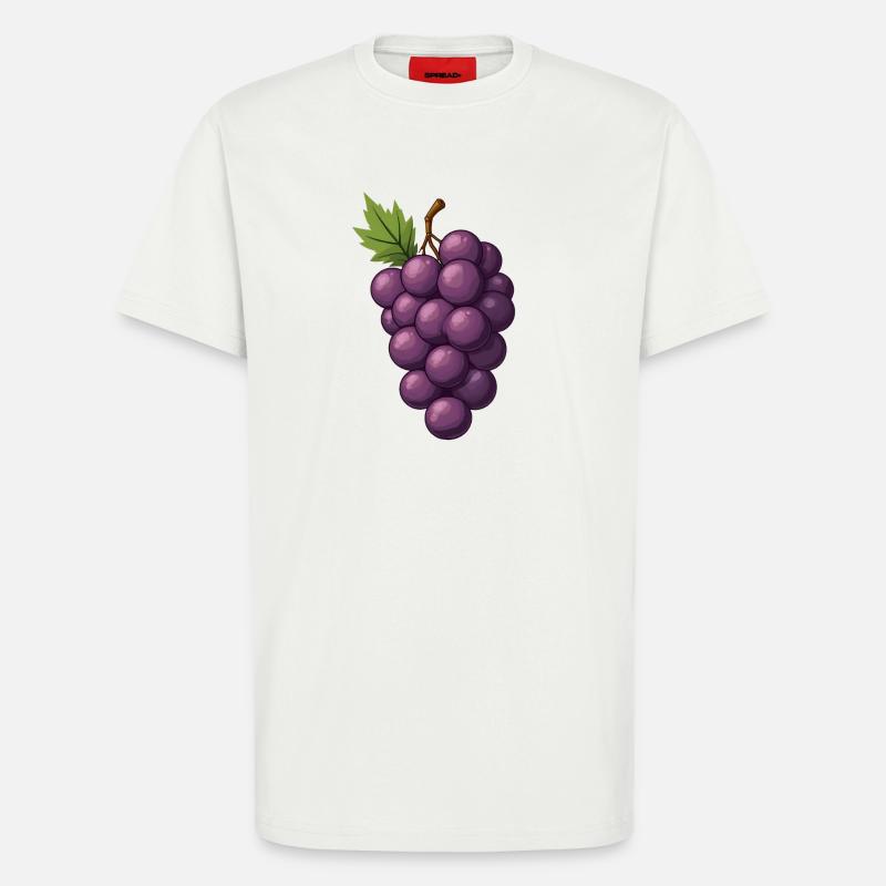 Grappes de raisin - T-shirt bio décontracté fabriqué en UE - OFF WHITE