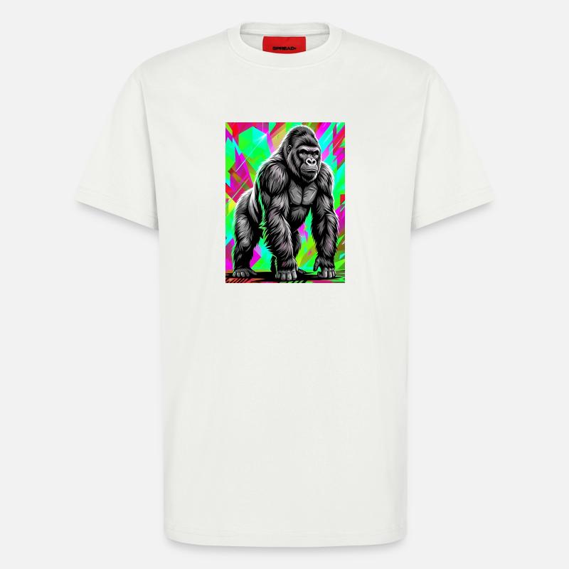 gorille - T-shirt bio décontracté fabriqué en UE - OFF WHITE