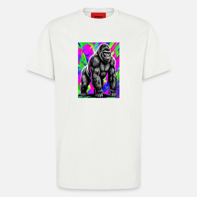 gorille - T-shirt bio décontracté fabriqué en UE - OFF WHITE