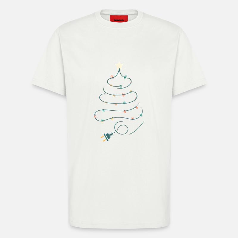 Christmas Tree String Lights Design - T-Shirt - made by SPREAD - OFF WHITE