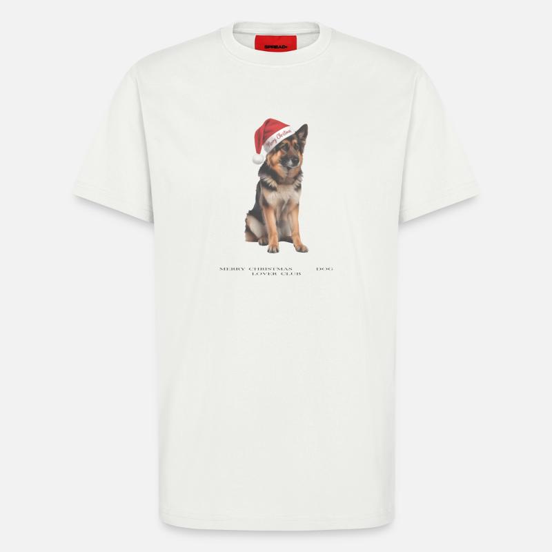Deutscher Schäferhund Weihnachtsmütze - T-Shirt - made by SPREAD - OFF WHITE