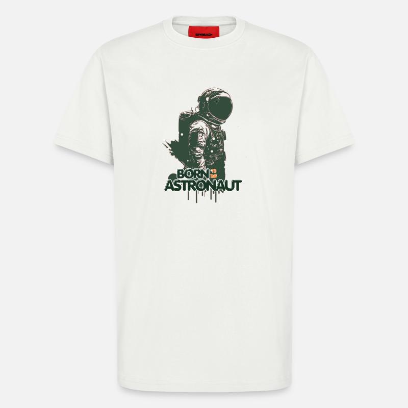 Né Pour Astronaute - Design Spatial - T-shirt bio décontracté fabriqué en UE - OFF WHITE