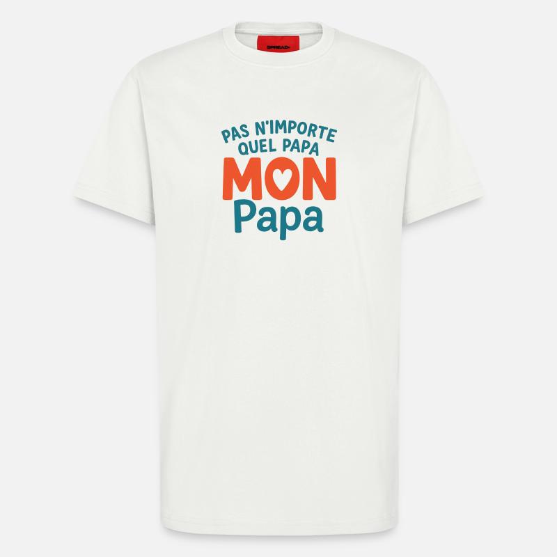 Mon Papa Unique  - T-shirt bio décontracté fabriqué en UE - OFF WHITE