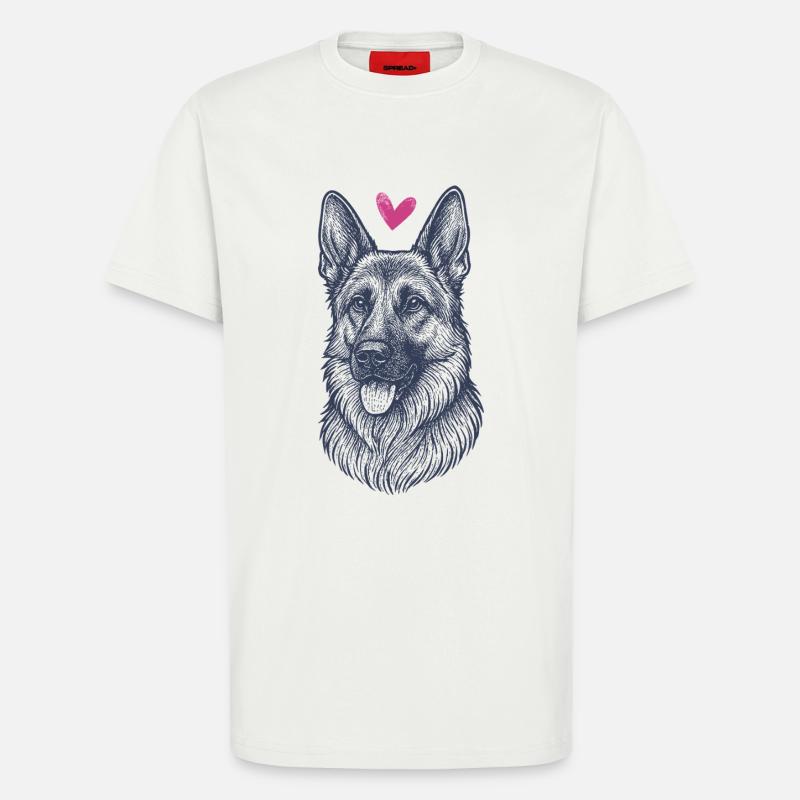 Deutscher Schäferhund – Stark, Treu & Wachsam - T-Shirt - made by SPREAD - OFF WHITE