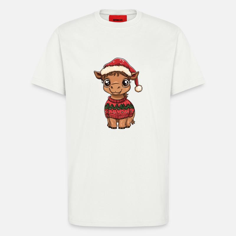 Kamel Weihnachten Comic - T-Shirt - made by SPREAD - OFF WHITE