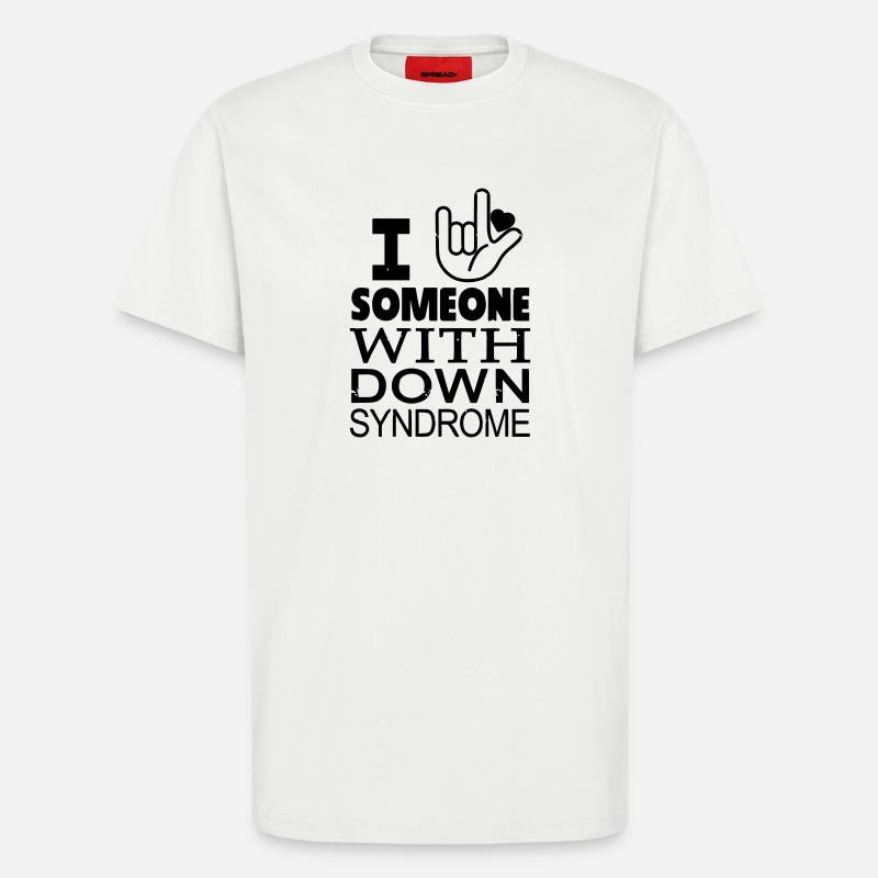 Amoureux du syndrome de Down - T-shirt bio décontracté fabriqué en UE - OFF WHITE
